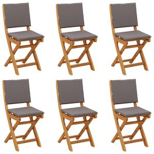 vidaXL Bistrostoelen voor buiten 6 st Donkergrijs Massief Acaciahout