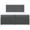 vidaXL Boxspring met matras stof donkergrijs 200x200 cm