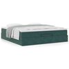 vidaXL Ottoman bed met matras 180x200 cm fluweel donkergroen