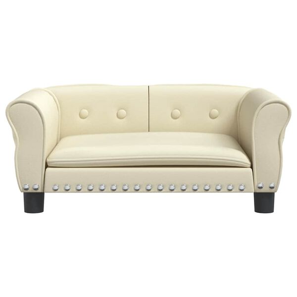 vidaXL Hondenmand 70x45x30 cm kunstleer cr&egrave;mekleurig