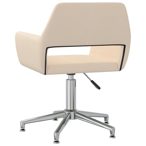 vidaXL Eetkamerstoel draaibaar stof cr&egrave;mekleurig