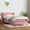 vidaXL Boxspring met matras fluweel roze 100x210 cm