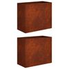 vidaXL Plantenbak 2 st Roestkleurig 60 x 30 x 40 cm weervast staal