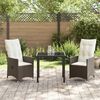 vidaXL Tuin Eetset met kussen 3 pcs Bruin Poly riet