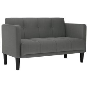 vidaXL Loveseat Bank Donkergrijs 111 cm Stof