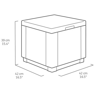 Keter Opbergpoef kubusvormig cappuccinokleurig 228096