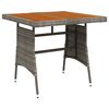 vidaXL Tuintafel 70x70x72 cm poly rattan en massief acaciahout grijs