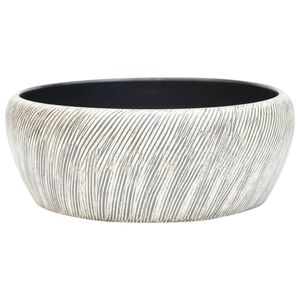 vidaXL Opzetwasbak rond &Phi;41x14 cm keramiek zwart en grijs
