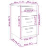 vidaXL Nachtkastje 36x39x68 cm staal roze