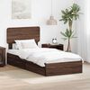 vidaXL Opslag bed met hoofdeinde Bruin Eiken 90 x 200 cm Bewerkt hout