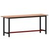 vidaXL Werkbank 200x55x81,5 cm massief beukenhout en metaal