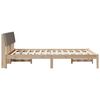 vidaXL Bedframe Bruin en taupe 140 x 190 cm Massief grenenhout