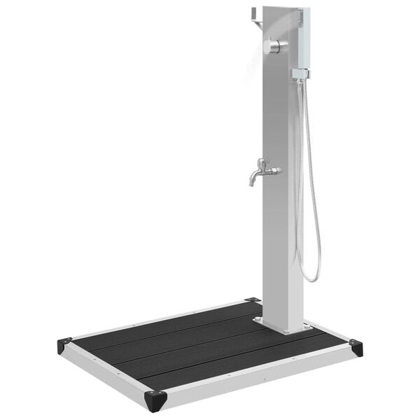 vidaXL Buitendouche met bak HKC roestvrij staal