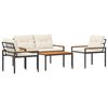 vidaXL tuinmeubelset 4 st Cr&egrave;mewit poly rattan