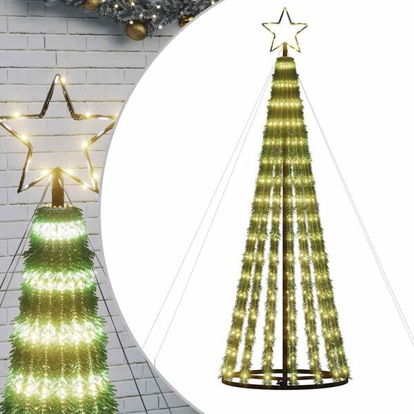 vidaXL LED-kerstboom 275 LEDs warm wit 180 cm
