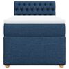 vidaXL Boxspring met matras stof blauw 90x200 cm