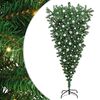 vidaXL Ondersteboven Kunstkerstboom met Verlichting en Ballen Set PVC