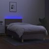 vidaXL Boxspring met matras en LED stof taupe 90x190 cm
