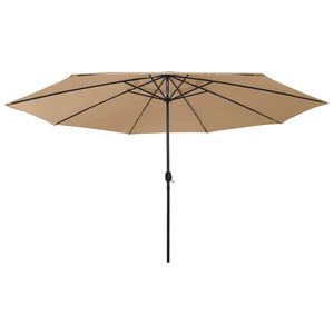 vidaXL Parasol met LED-verlichting 400 cm taupe