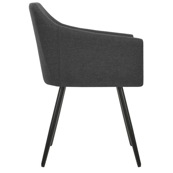 vidaXL Eetkamerstoelen 2 st stof donkergrijs