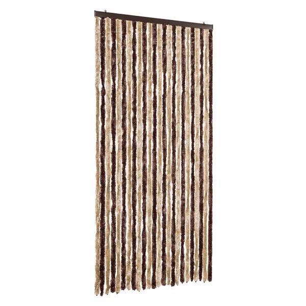 vidaXL Vliegengordijn 100x230 cm chenille beige en lichtbruin