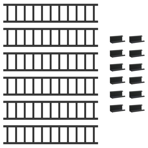 vidaXL Dak sneeuwbeugel Zwart 600 x 2,5 x 20 cm Staal