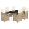 vidaXL 7-delige Tuinset met kussens poly rattan beige