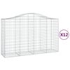 vidaXL Schanskorven 12 st gewelfd 200x50x120/140 cm ijzer