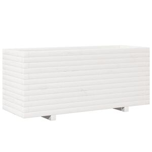 vidaXL Plantenbak 110x40x49,5 cm massief grenenhout wit