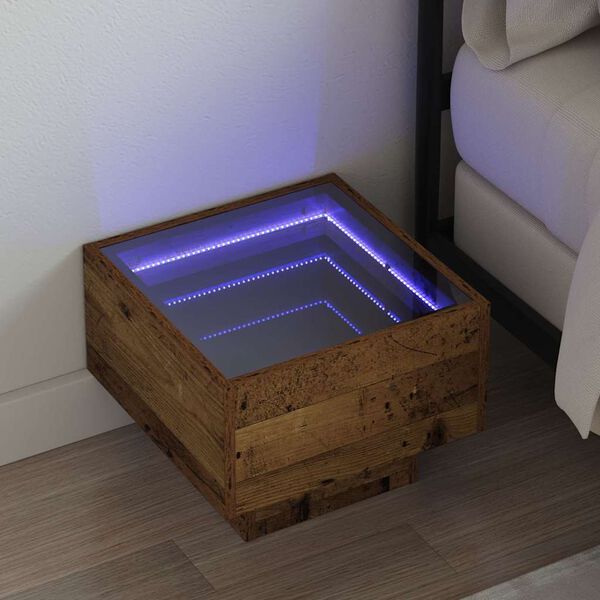 vidaXL Salontafel Oudhout 40 x 40 x 30 cm Bewerkt hout