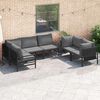 vidaXL Tuin Sofa Set met kussen 6 pcs Antraciet Staal
