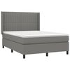 vidaXL Boxspring met matras stof donkergrijs 140x190 cm