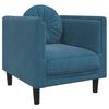 vidaXL 3-delige Loungeset met kussens fluweel blauw