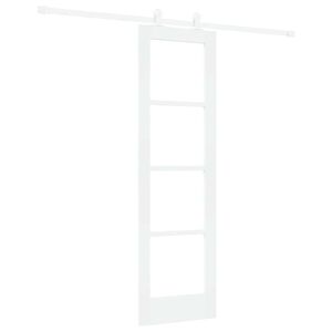 vidaXL Schuifdeur ORKDAL 61 x 198,5 cm Massief grenenhout en glas Wit