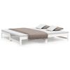 vidaXL Slaapbank uitschuifbaar 2x(100x200) cm massief grenenhout wit