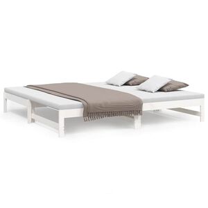 vidaXL Slaapbank uitschuifbaar 100x200 cm massief grenenhout wit