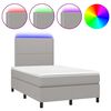 vidaXL Boxspring met matras en LED stof lichtgrijs 120x190 cm