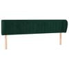 vidaXL Hoofdbord met randen 183x23x78/88 cm fluweel donkergroen