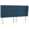 vidaXL Hoofdbord met randen 183x23x118/128 cm fluweel donkerblauw