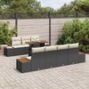 vidaXL Tuin Sofa Set met kussen 8 pcs Zwart Poly riet