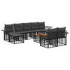 vidaXL Buiten bankenset 10 st Zwart en Donkergrijs Polyester