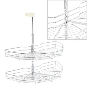 vidaXL Draadmand keuken 2-laags 180 graden 75x38x80 cm zilverkleurig
