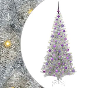vidaXL Kerstboom met 300 LED met standaard Zilver 180 cm PET