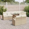 vidaXL Tuin Sofa Set met kussen met opslag 9 pcs Beige Poly riet
