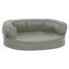 vidaXL Hondenbed ergonomisch linnen-look 60x42 cm grijs