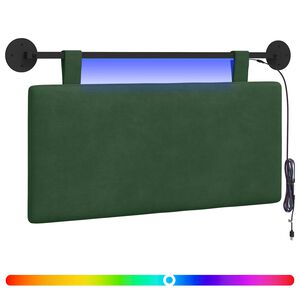 vidaXL Hangend hoofdbord Met LED-verlichting Jungle Groen Katoen Stof