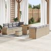 vidaXL Tuin Sofa Set met kussen met opslag 11 pcs Beige poly rattan