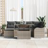 vidaXL Tuin Sofa Set met kussen met opslag 7 pcs Grijs Poly riet