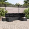 vidaXL Tuin Sofa Set met kussen met opslag Zwart poly rattan
