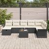 vidaXL Tuin Sofa Set met kussen met opslag 9 pcs Zwart Poly riet